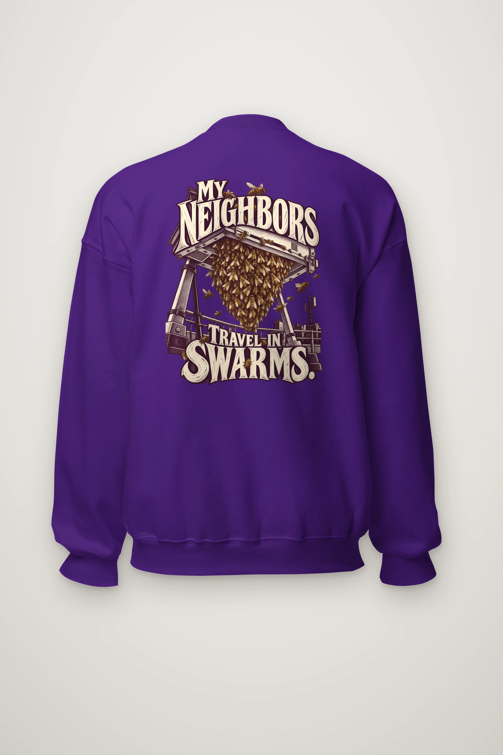 "My Neighbors Travel in Swarms" Heavy Blend Unisex Crewneck Sweatshirt