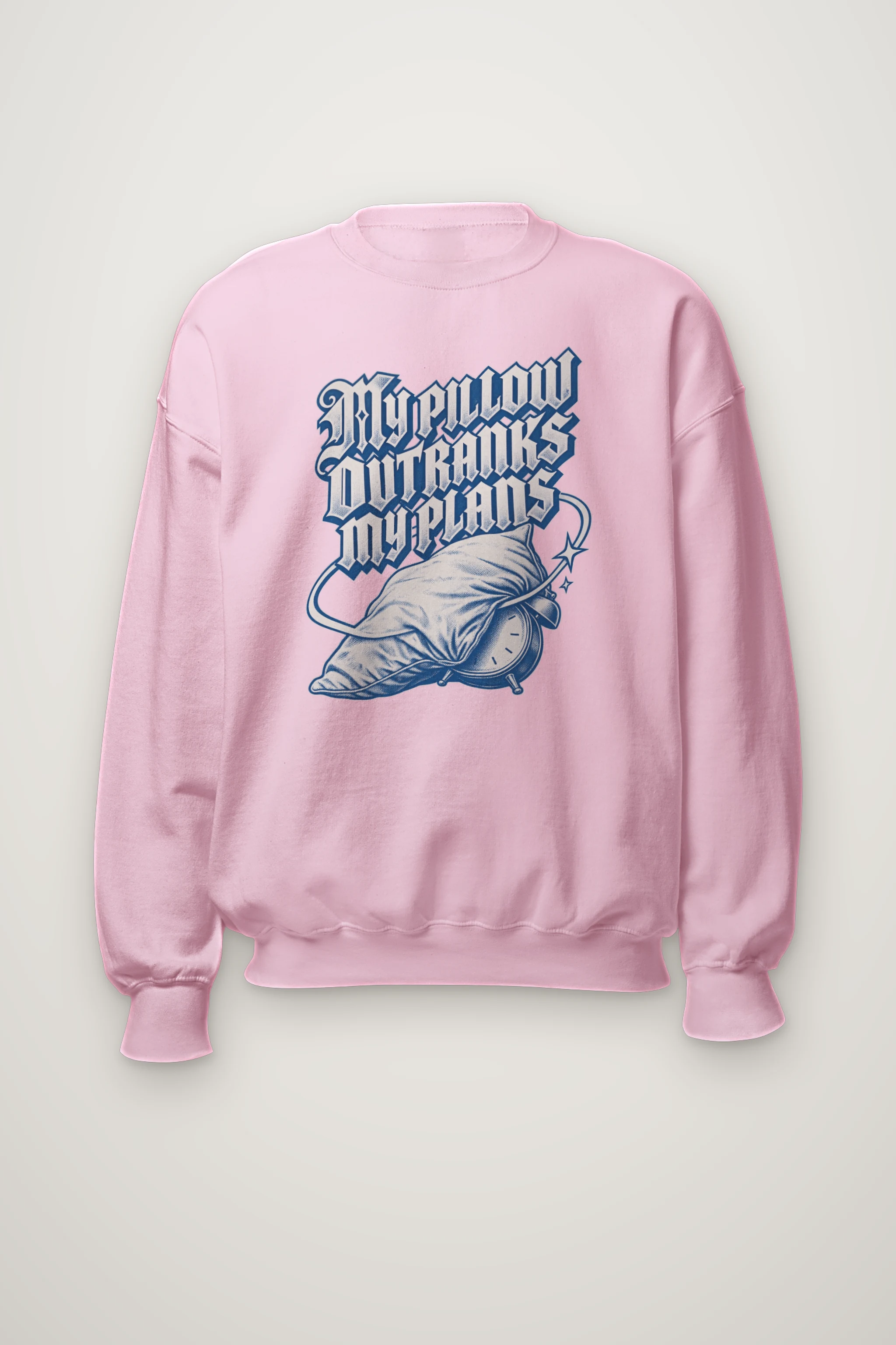 "My Pillow Outranks My Plans" Heavy Blend Unisex Crewneck Sweatshirt