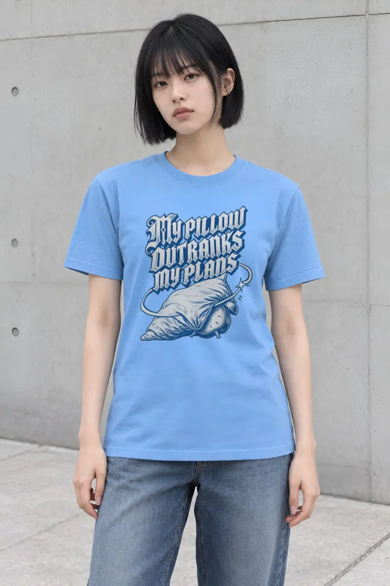 "My Pillow Outranks My Plans" Heavyweight Unisex Crewneck T-shirt
