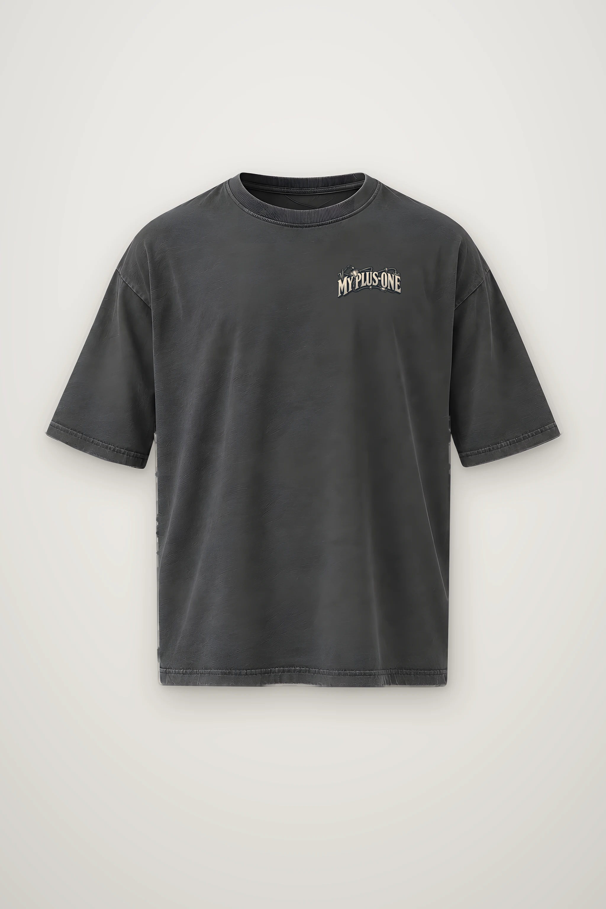 "My Plus-One Is From Next Century" Men's Oversized Heavyweight Crewneck T-Shirt