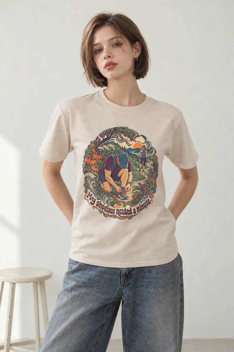 “My Shoelace Needed a Minute” Heavyweight Unisex Crewneck T-shirt