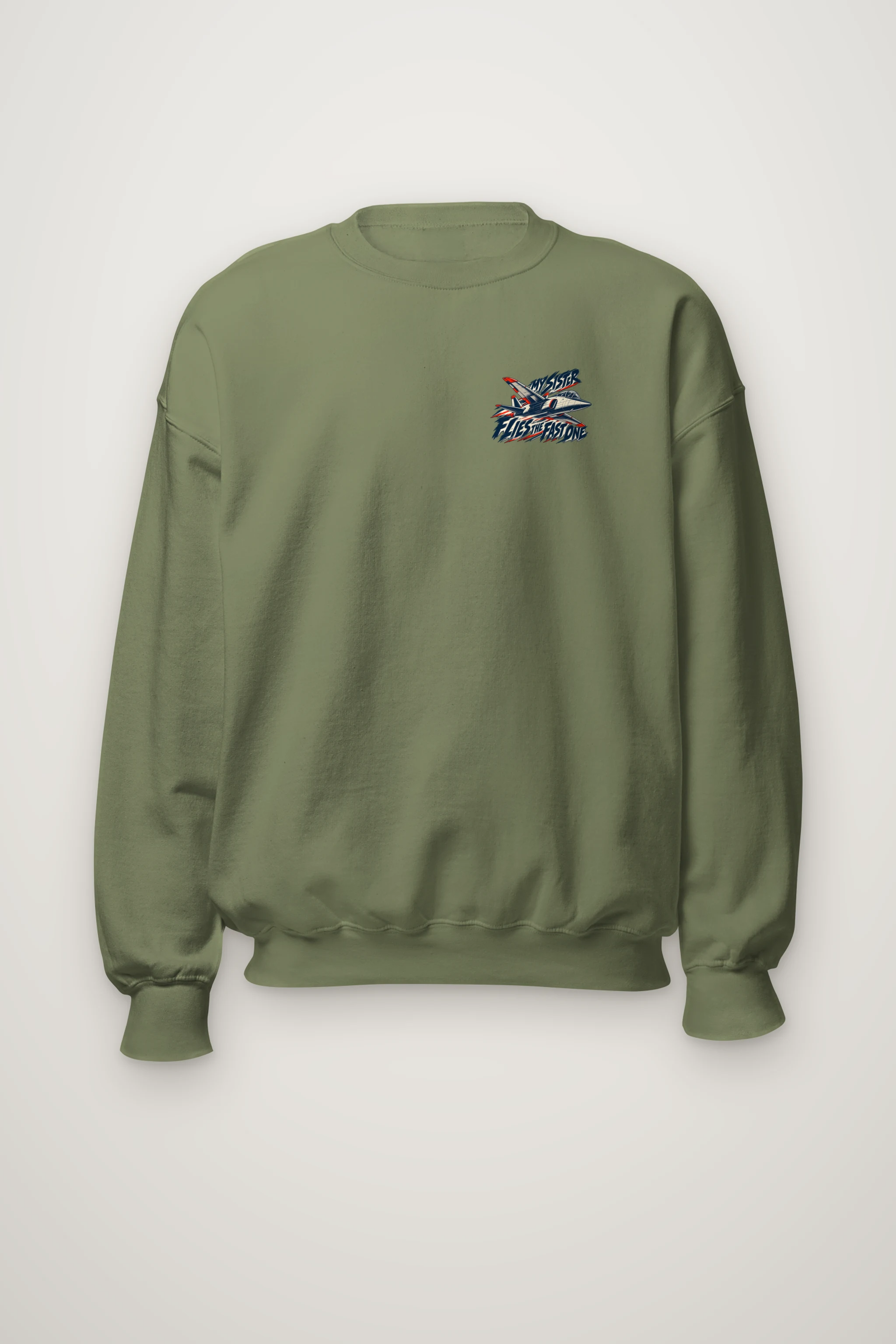 "My Sister Flies the Fast One" Heavy Blend Unisex Crewneck Sweatshirt