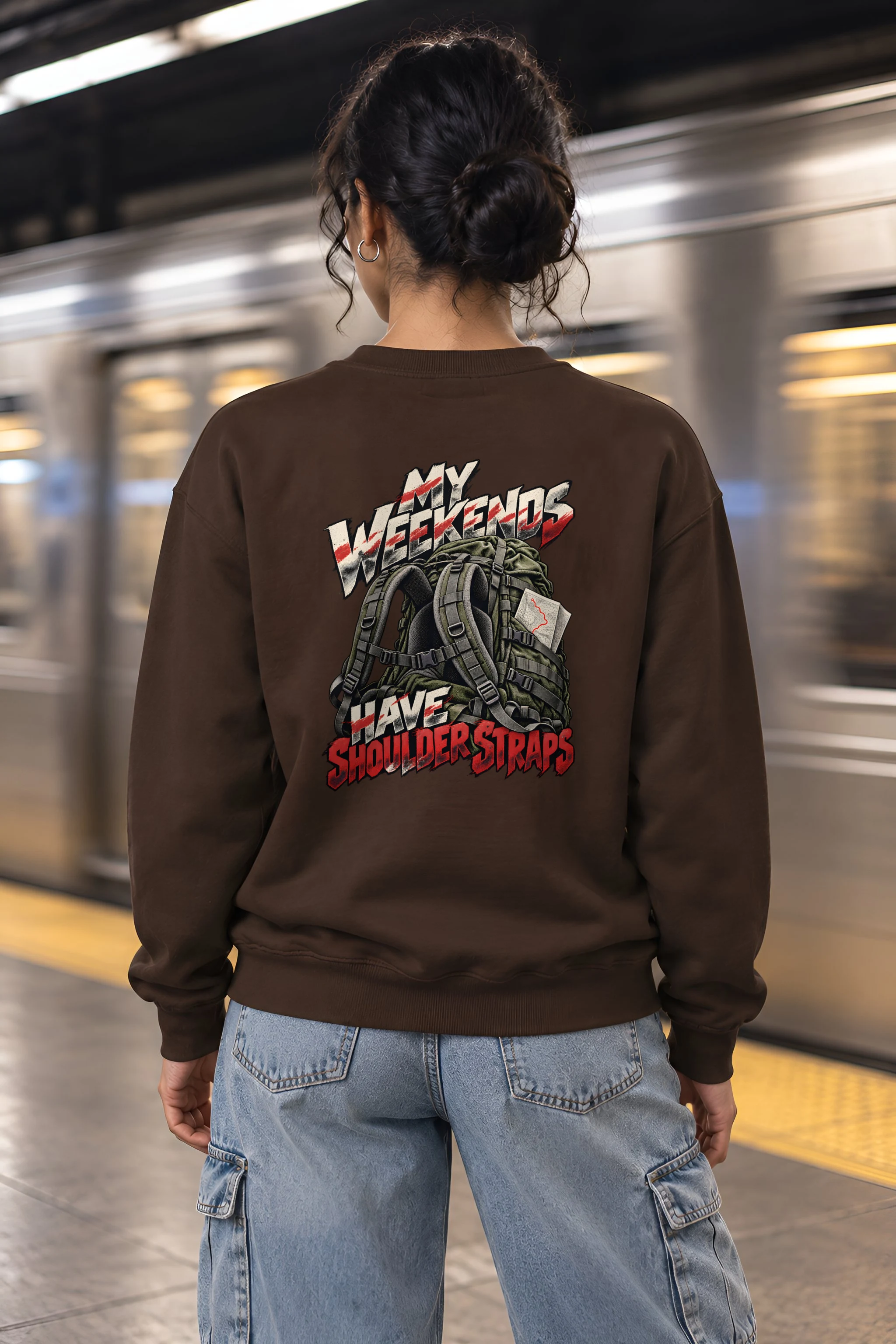 "My Weekends Have Shoulder Straps" Heavy Blend Unisex Crewneck Sweatshirt