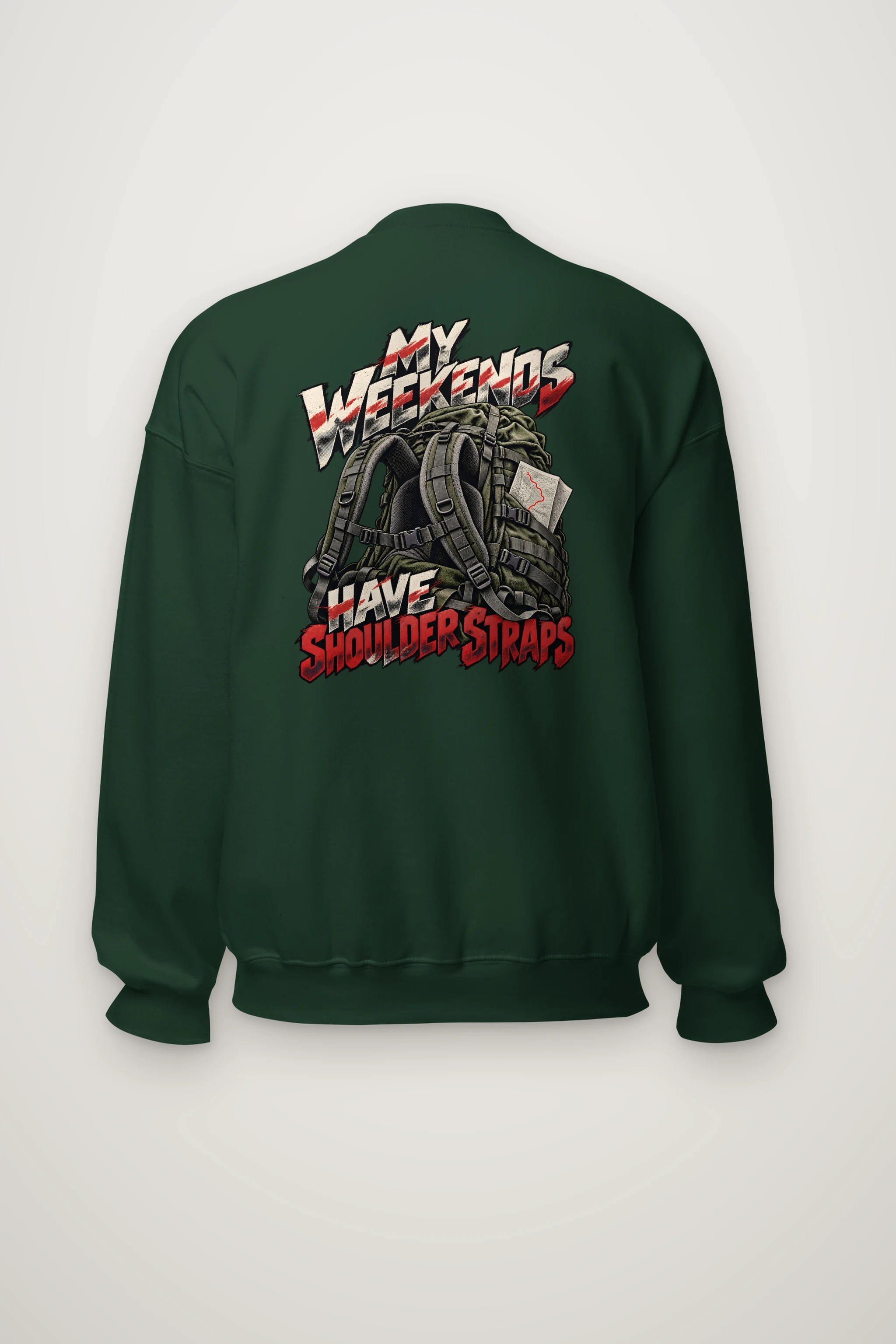 "My Weekends Have Shoulder Straps" Heavy Blend Unisex Crewneck Sweatshirt