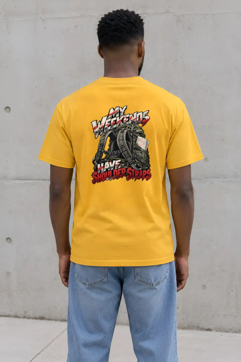 “My Weekends Have Shoulder Straps” Heavyweight Unisex Crewneck T-shirt