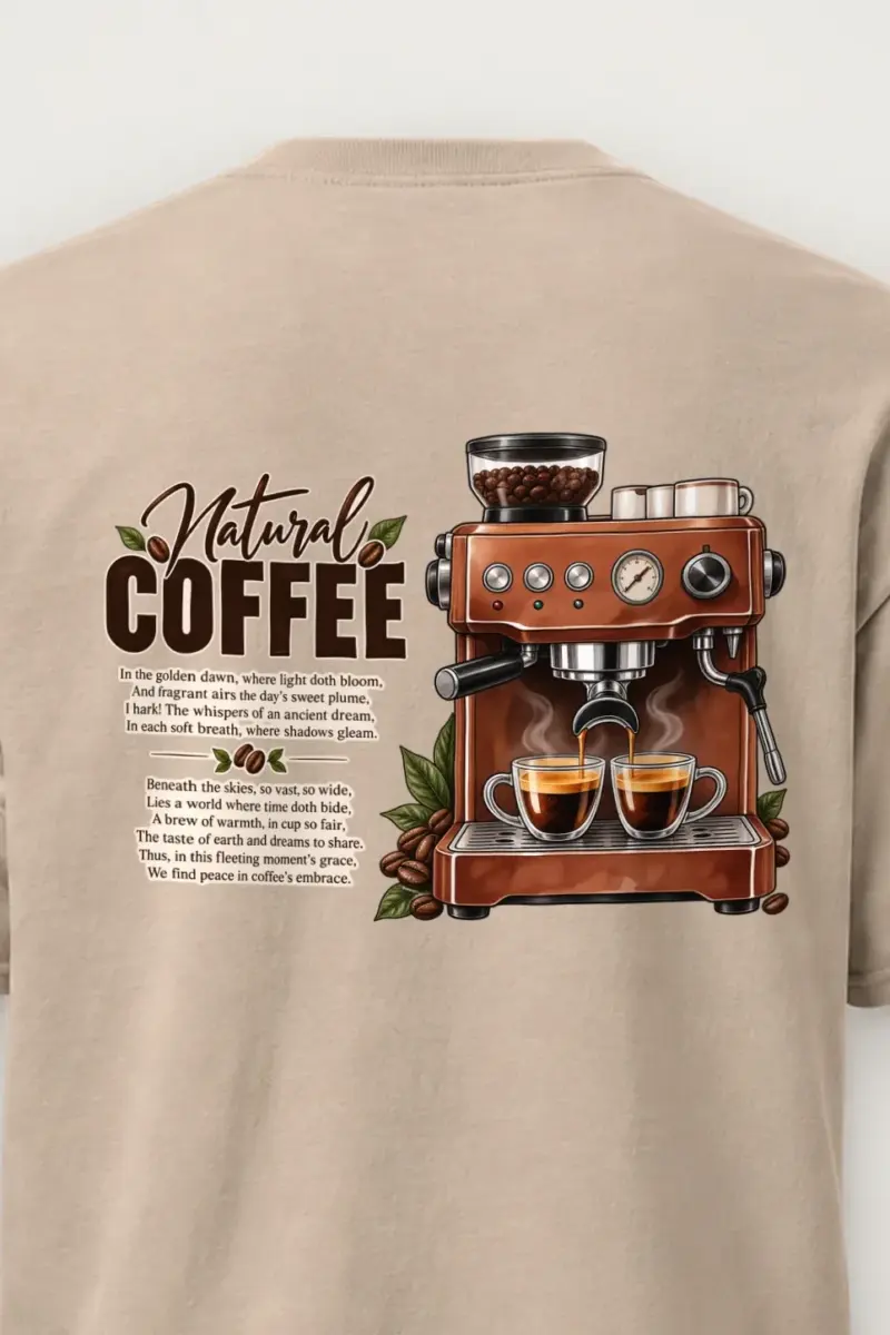 "Natural Coffee" Heavyweight Unisex Crewneck T-shirt