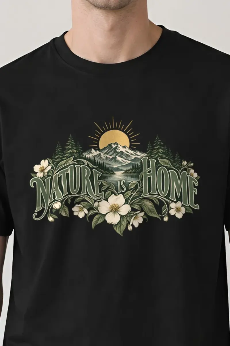 "Nature Is Home" Heavyweight Unisex Crewneck T-shirt