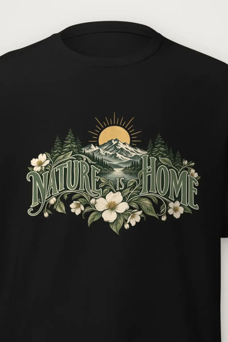 "Nature Is Home" Heavyweight Unisex Crewneck T-shirt