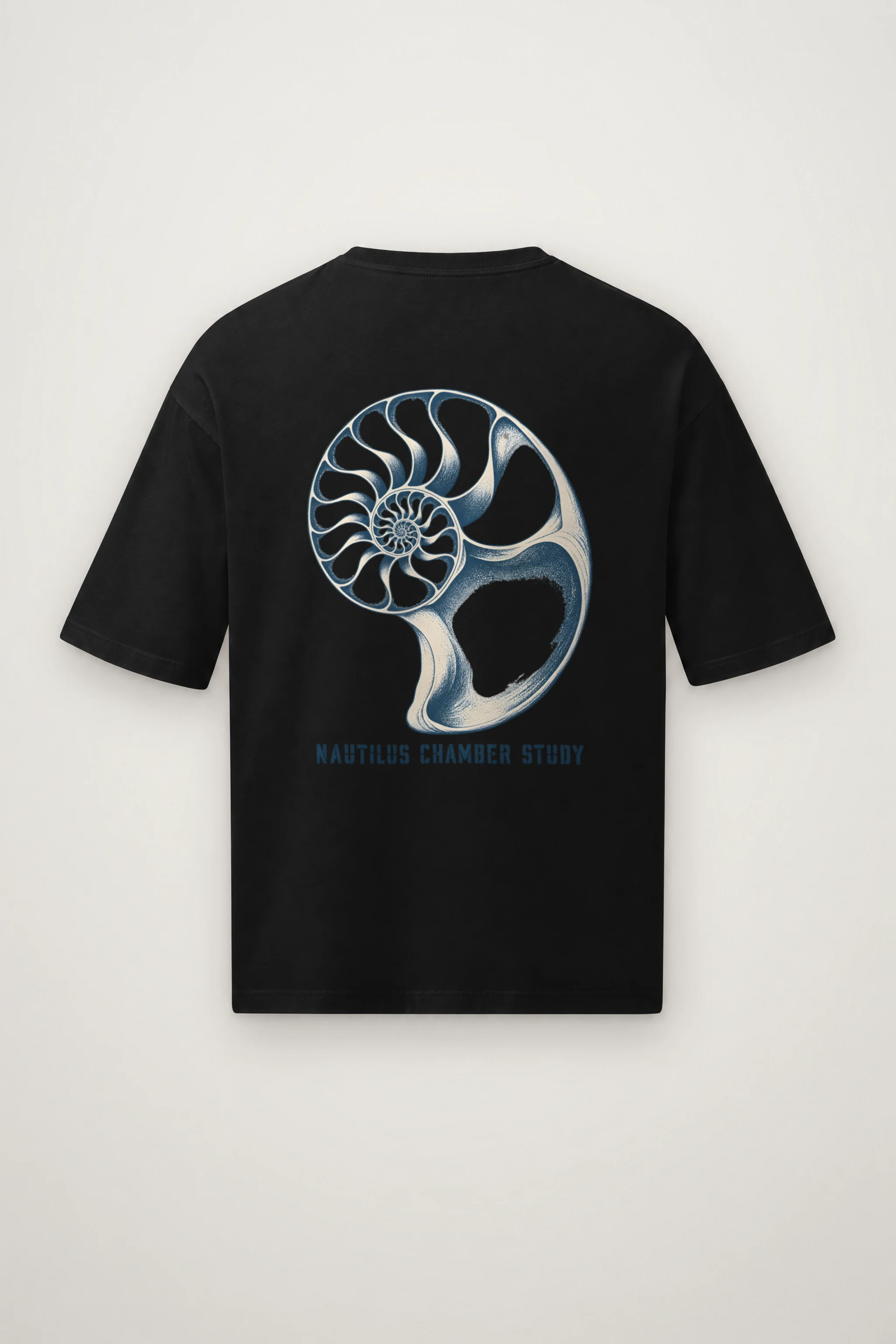 "Nautilus Chamber Study" Men's Oversized Heavyweight Crewneck T-Shirt