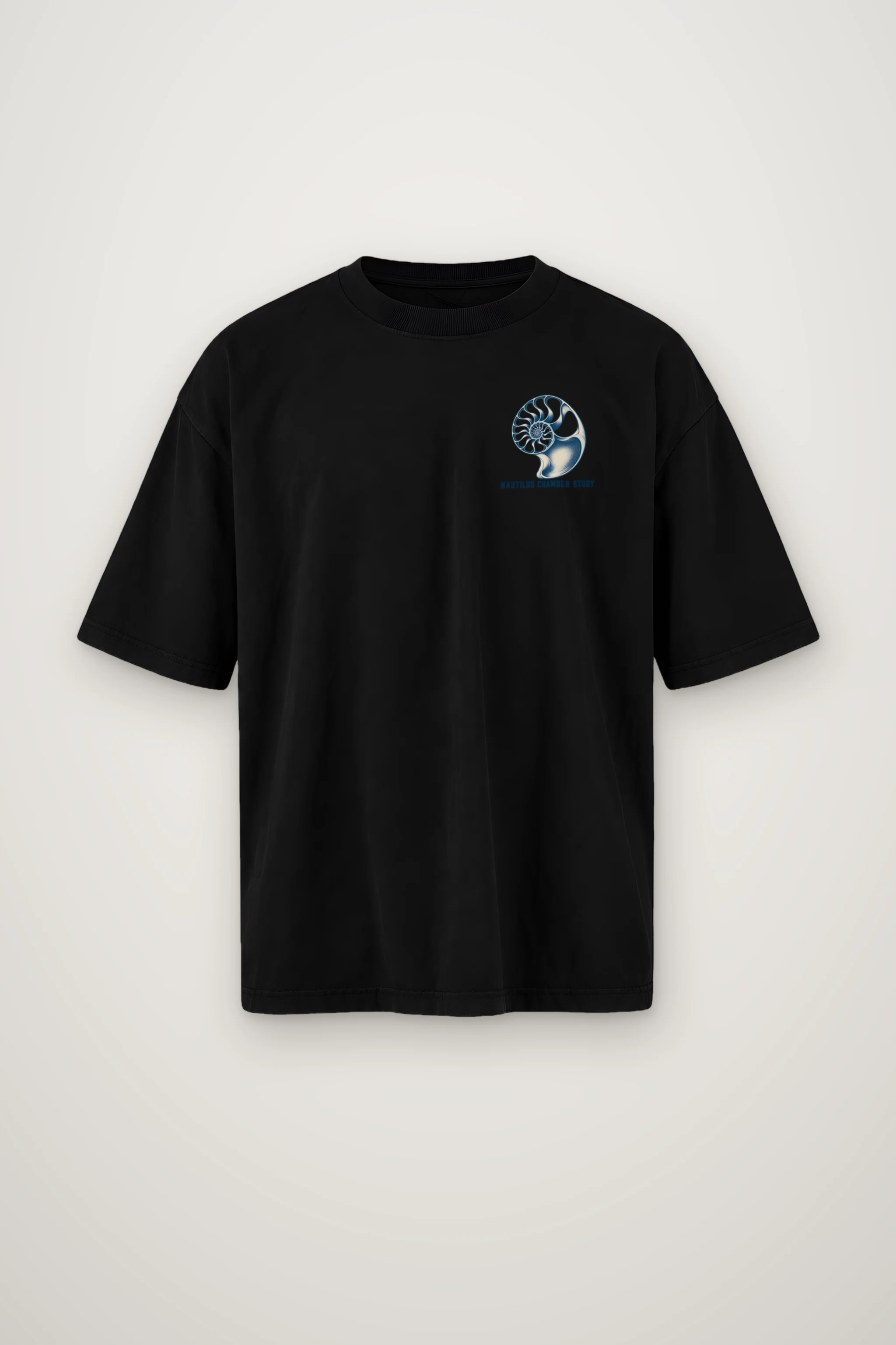 "Nautilus Chamber Study" Men's Oversized Heavyweight Crewneck T-Shirt