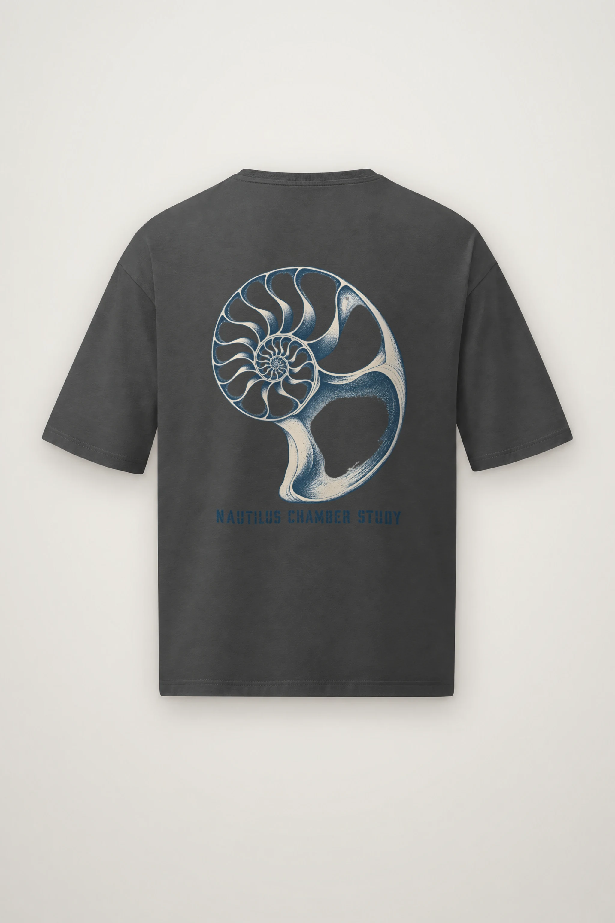 "Nautilus Chamber Study" Men's Oversized Heavyweight Crewneck T-Shirt