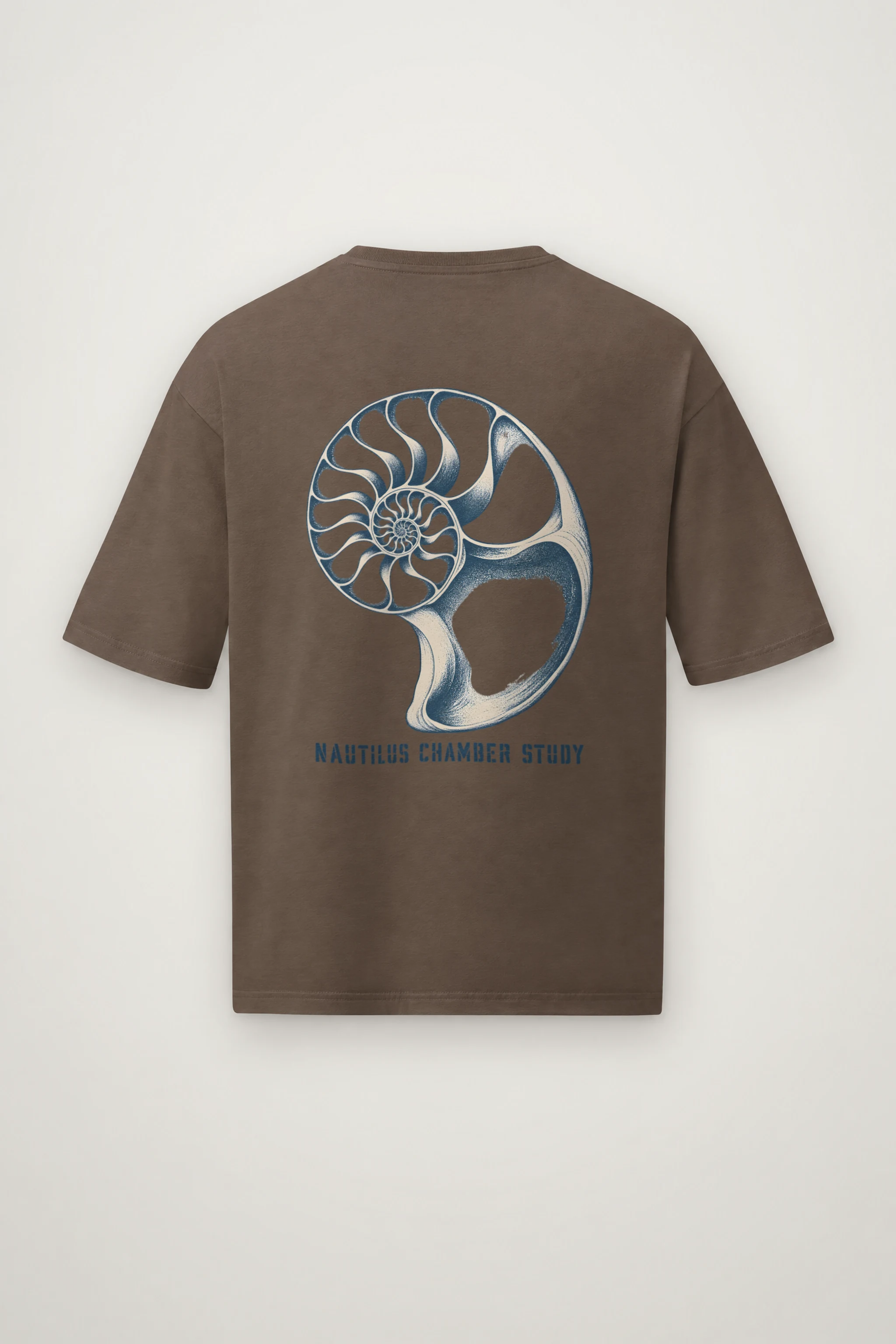 "Nautilus Chamber Study" Men's Oversized Heavyweight Crewneck T-Shirt