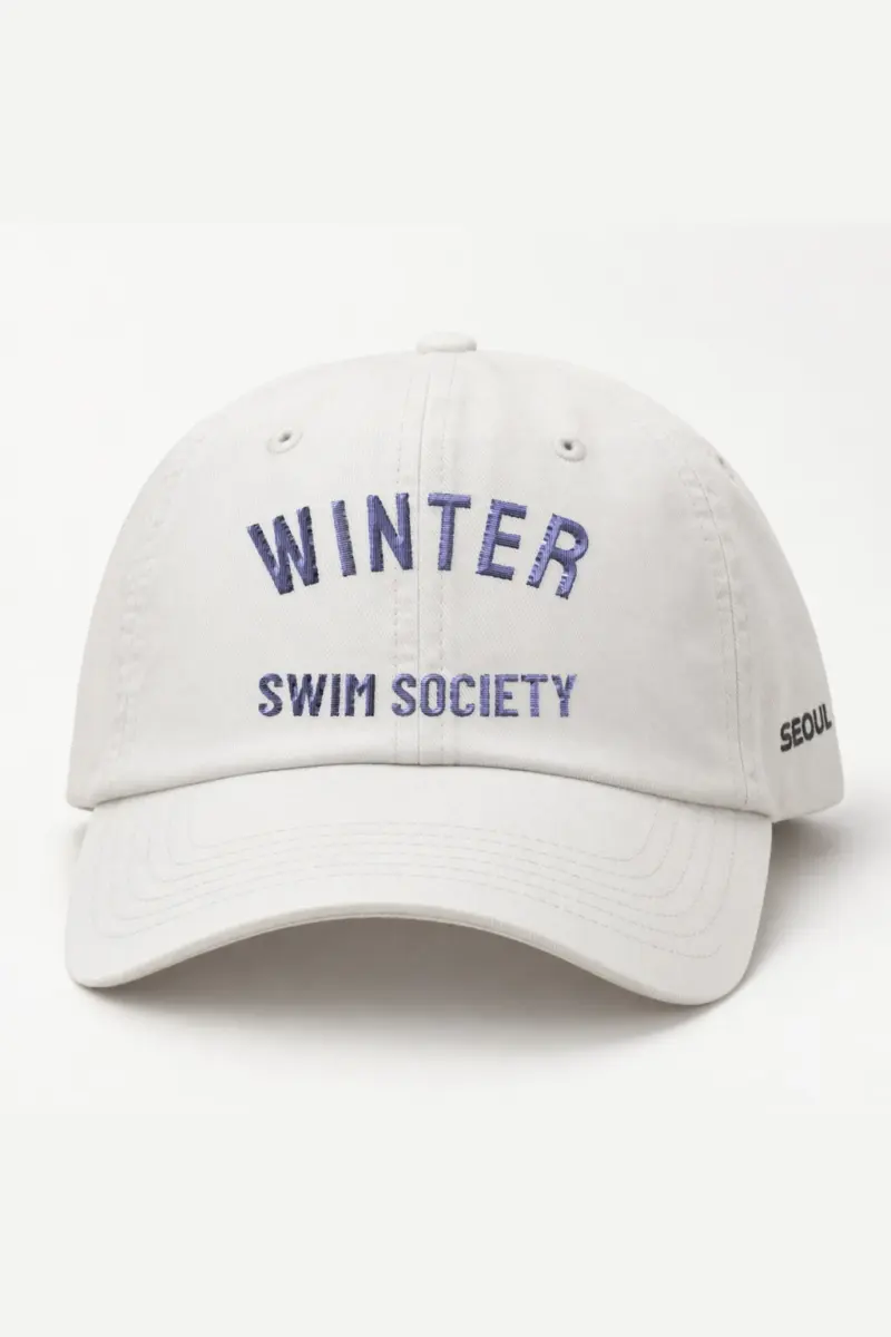 "Navy Winter Swim Lettering" Classic Dad Hat · Embroidered