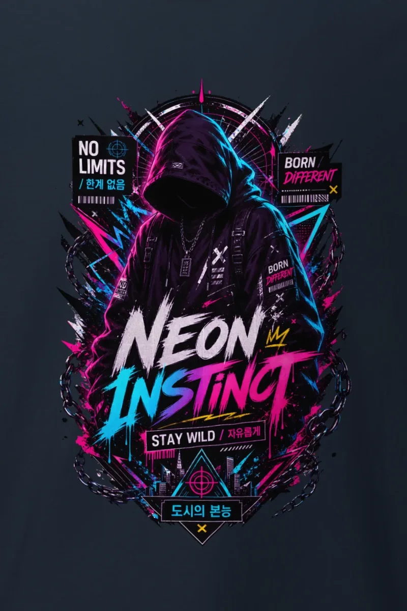 "Neon Insight" Heavyweight Unisex Crewneck T-shirt