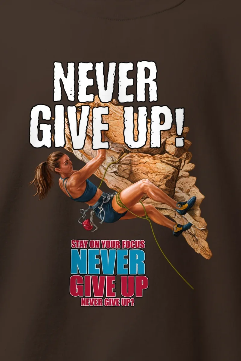"Never Give Up Climber" Heavy Blend Unisex Crewneck Sweatshirt