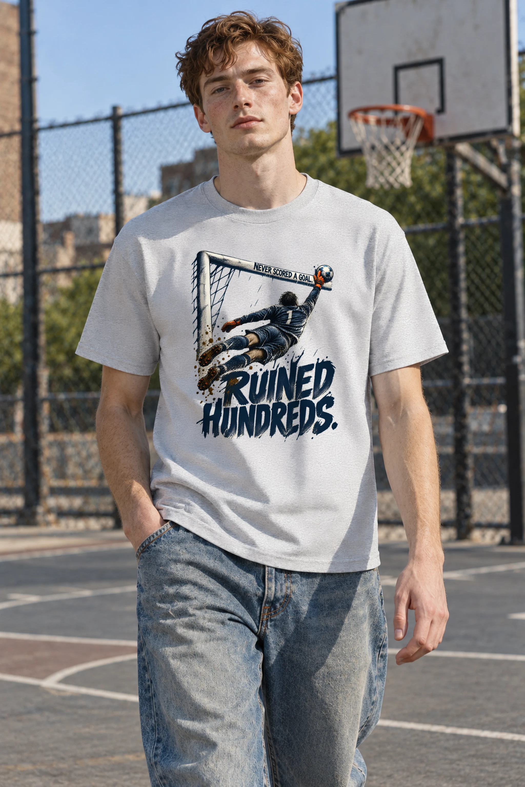 "Never Scored a Goal" Heavyweight Unisex Crewneck T-shirt