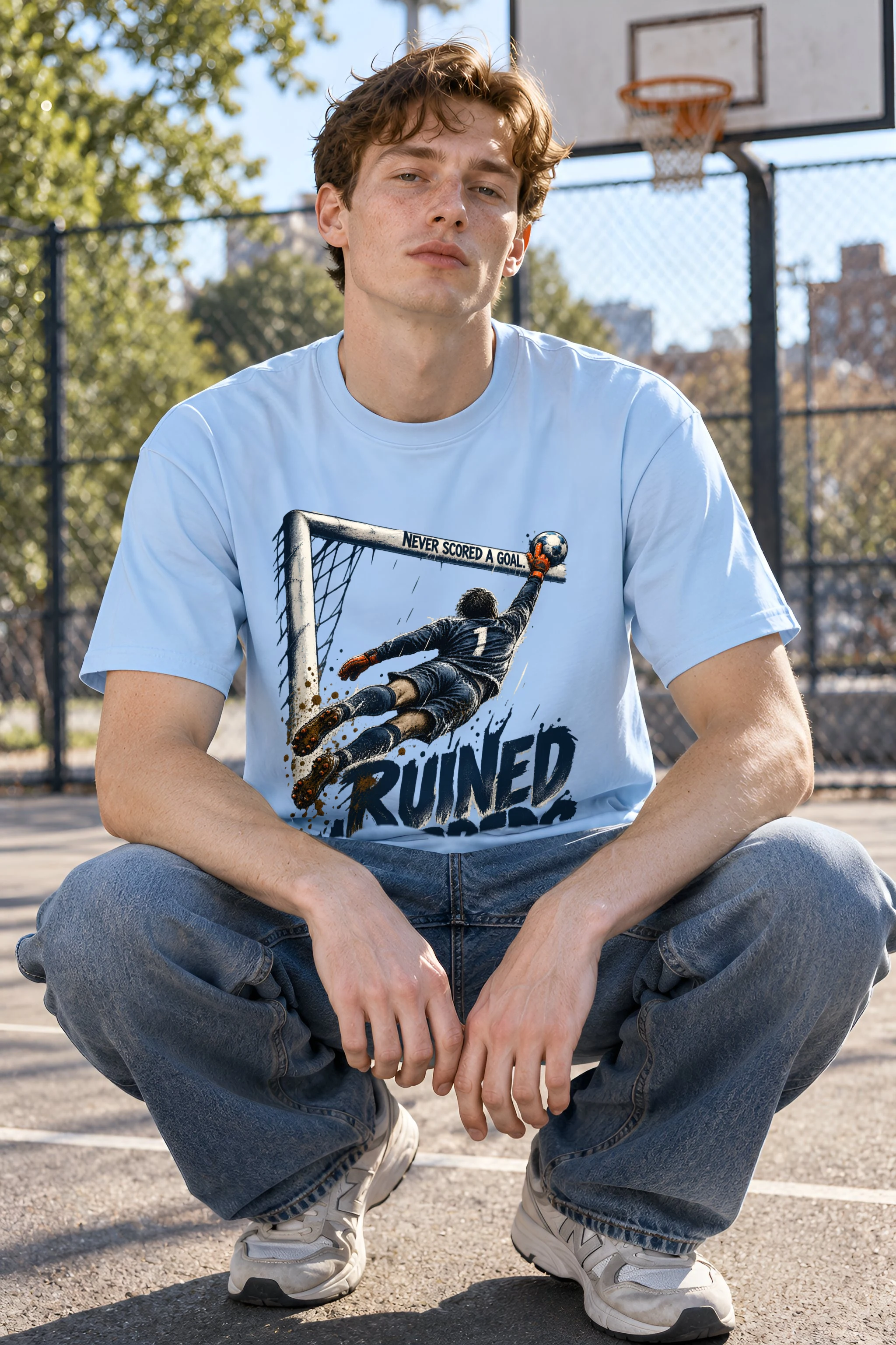 "Never Scored a Goal" Heavyweight Unisex Crewneck T-shirt
