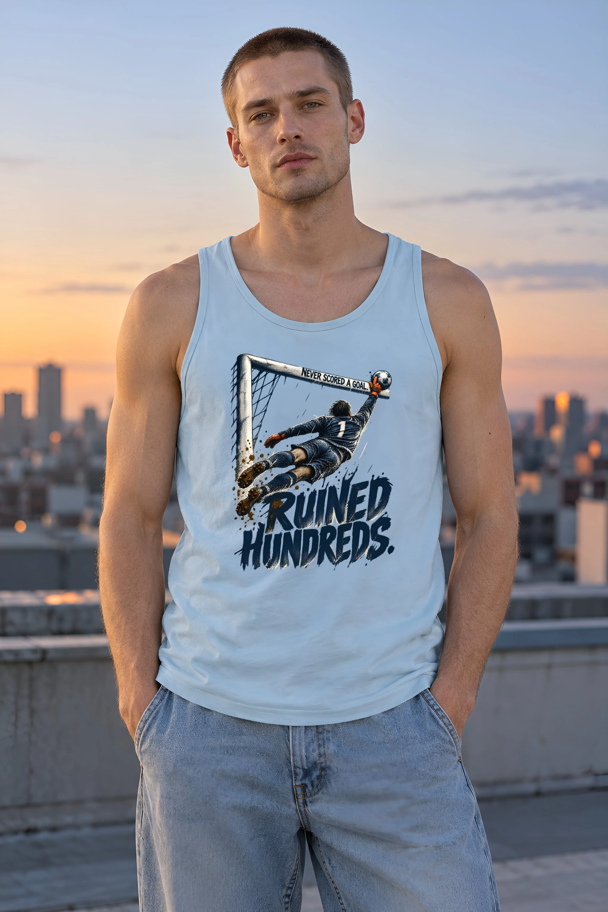 "Never Scored a Goal, Ruined Hundreds" Unisex Jersey Tank