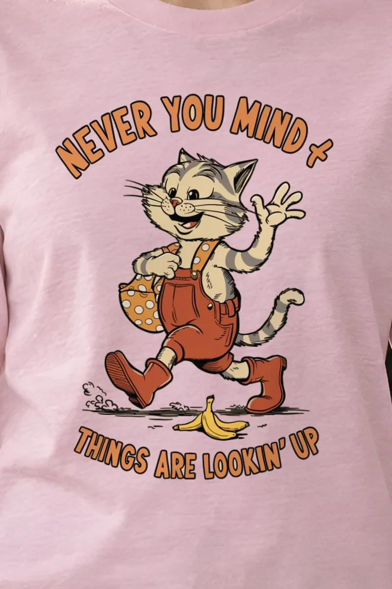 "Never You Mind" Unisex Longsleeve T-shirt - the graphic up close