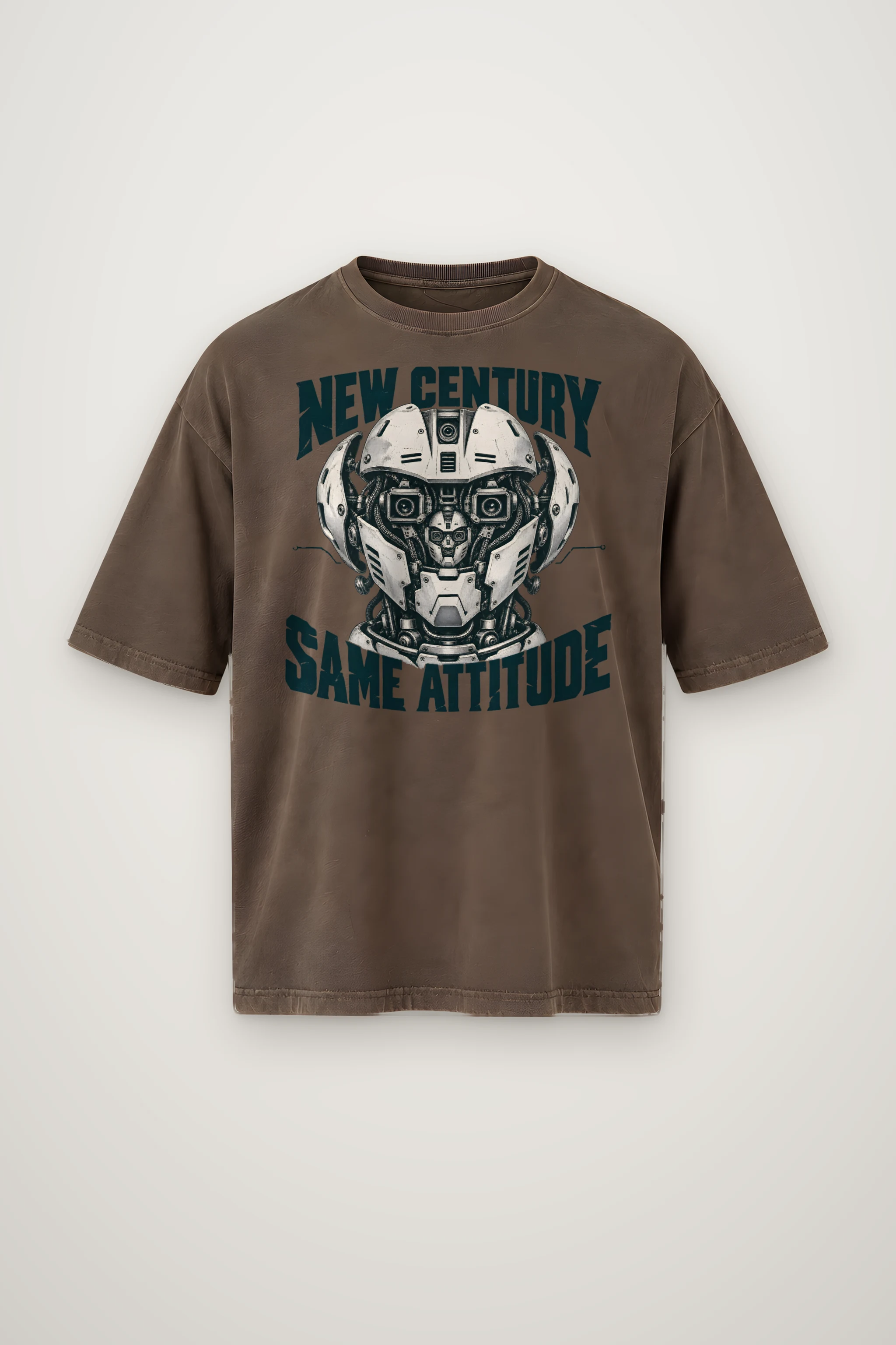 "New Century Same Attitude" Men's Oversized Heavyweight Crewneck T-Shirt