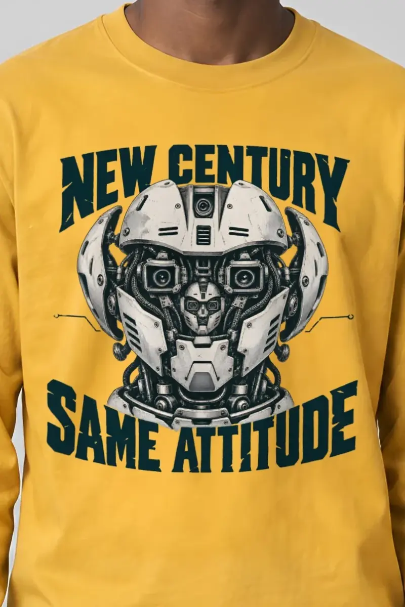 "New Century Same Attitude" Unisex Longsleeve T-shirt - the graphic up close