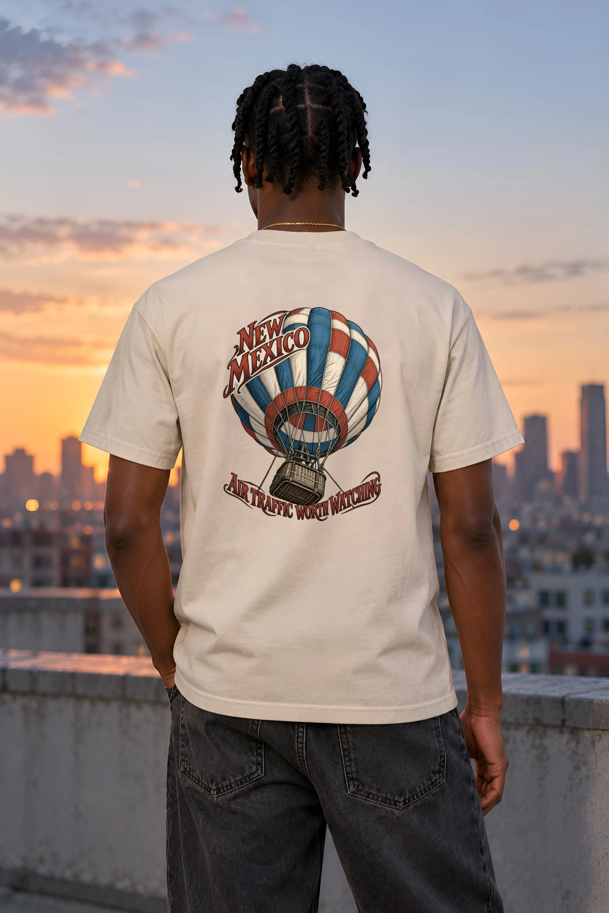 "New Mexico Air Traffic" Heavyweight Unisex Crewneck T-shirt