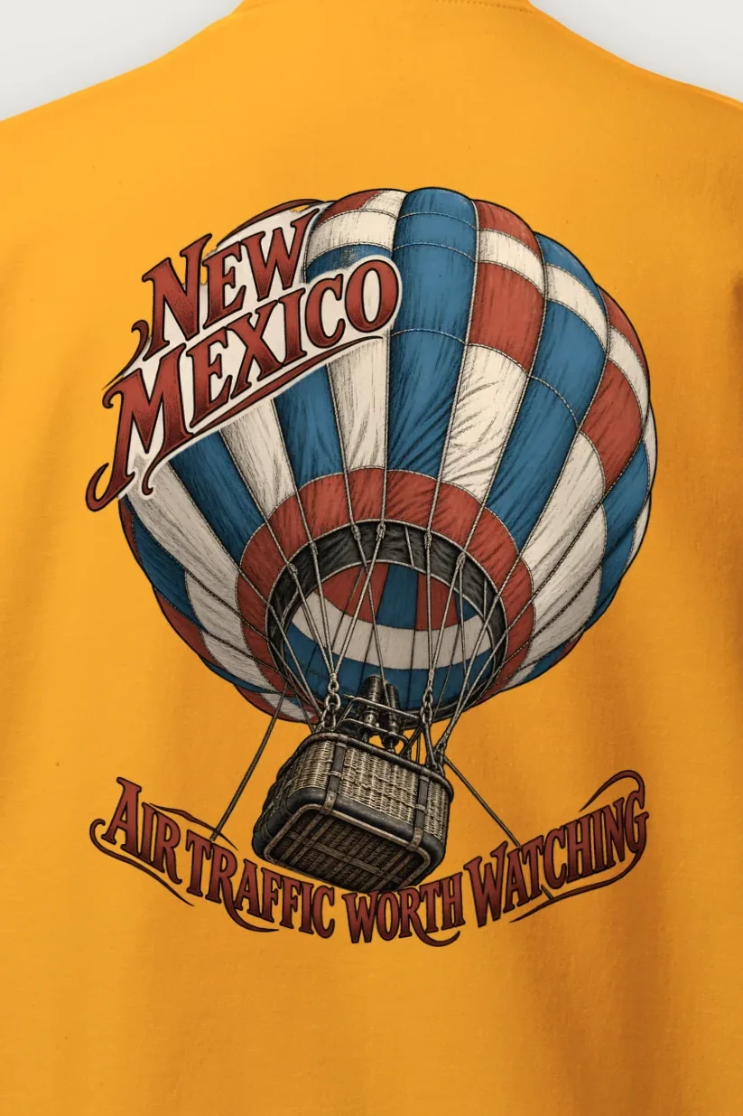 "New Mexico Air Traffic Worth Watching" Heavy Blend Unisex Crewneck Sweatshirt - the graphic up close