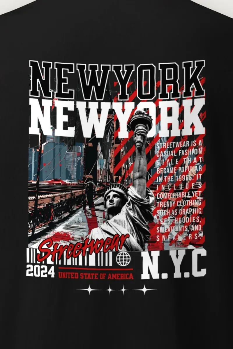 "New York Streetwear" Heavyweight Unisex Crewneck T-shirt