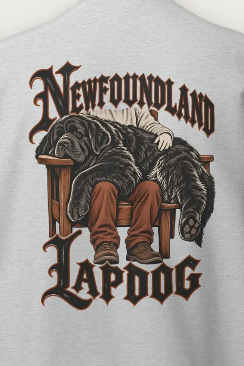 "Newfoundland Lapdog" Heavy Blend Unisex Crewneck Sweatshirt - the graphic up close