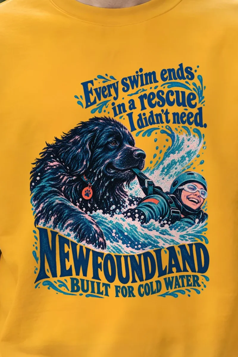 "Newfoundland Rescue" Unisex Crewneck Sweatshirt - the graphic up close
