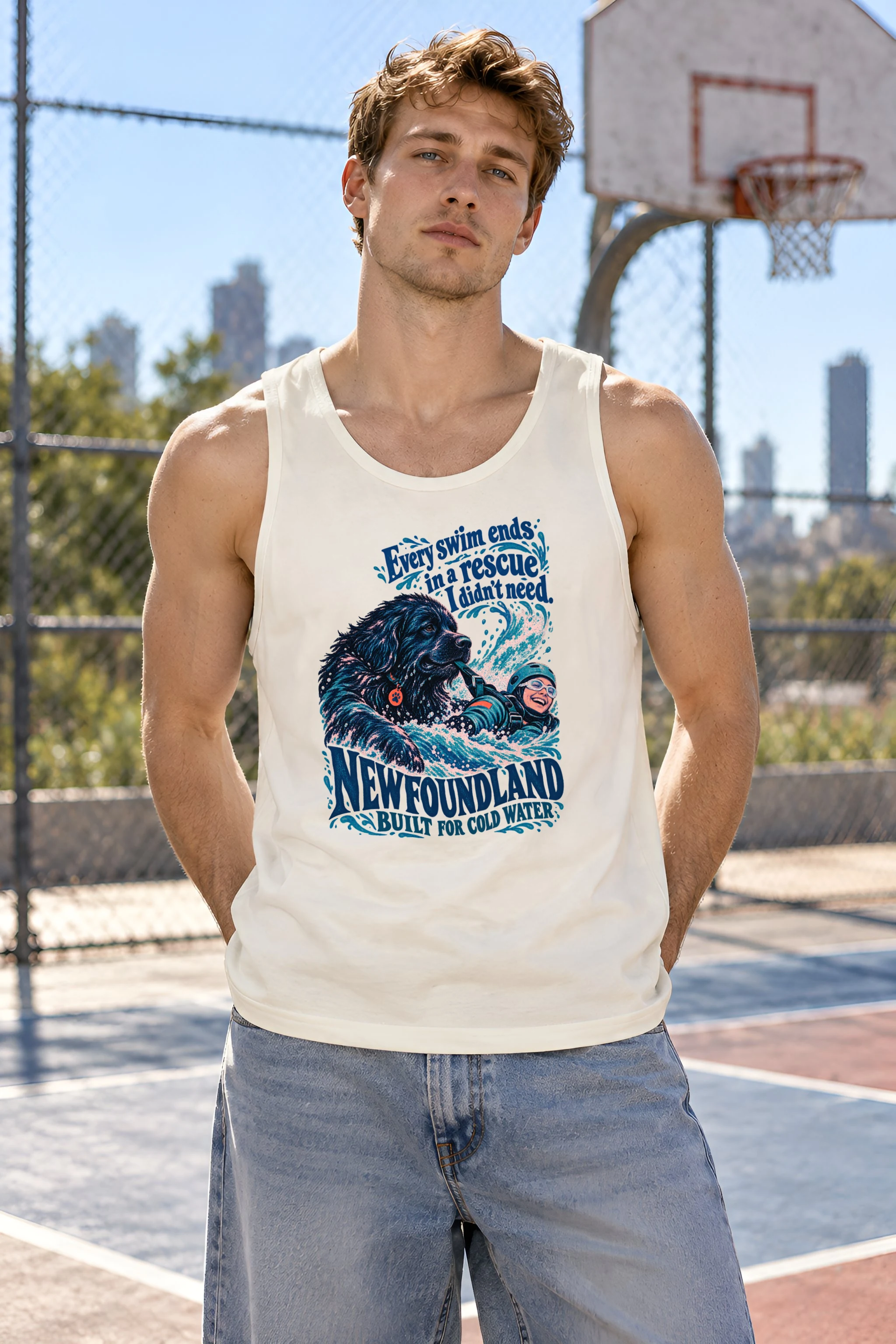 "Newfoundland Rescue" Unisex Jersey Tank
