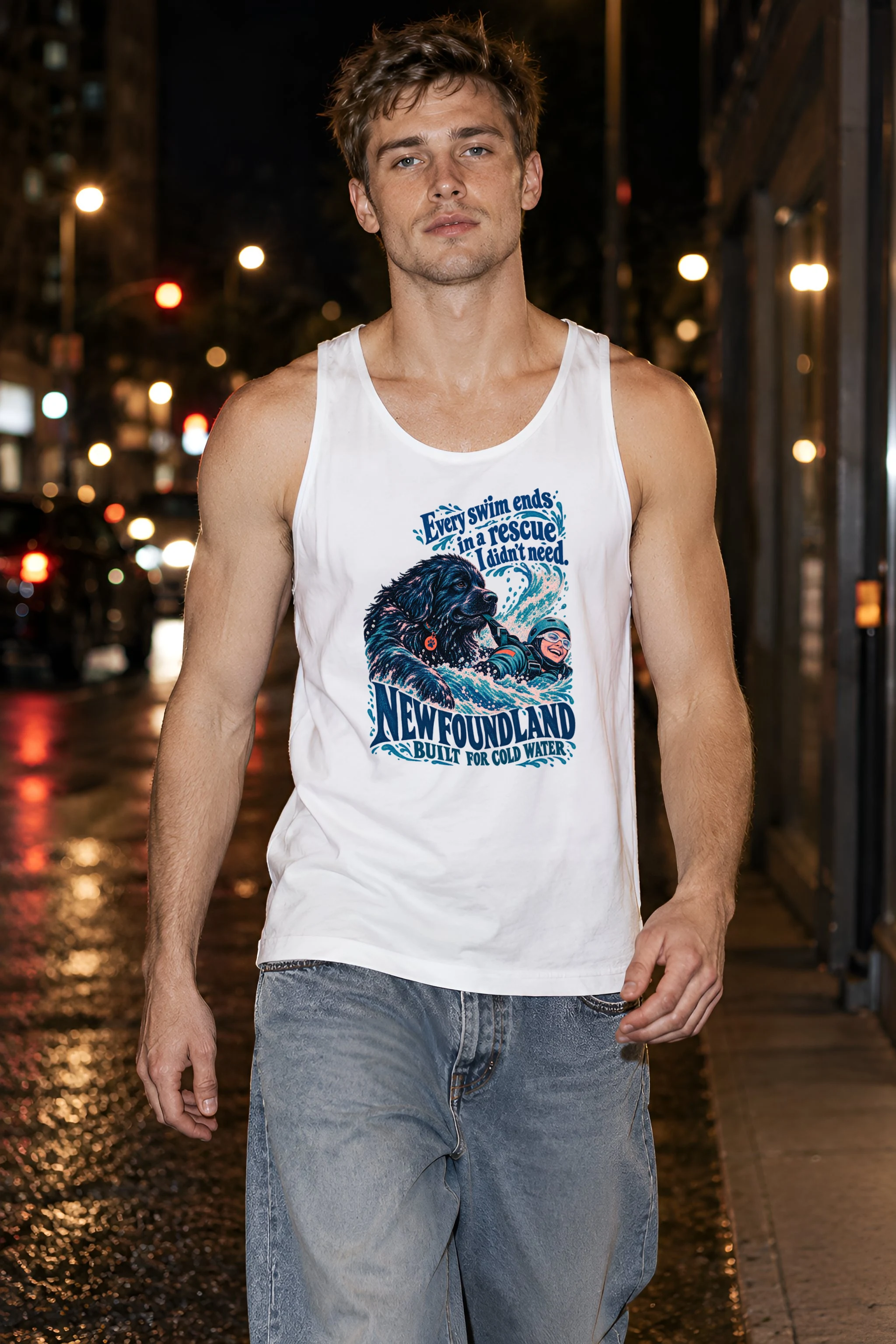 "Newfoundland Rescue" Unisex Jersey Tank