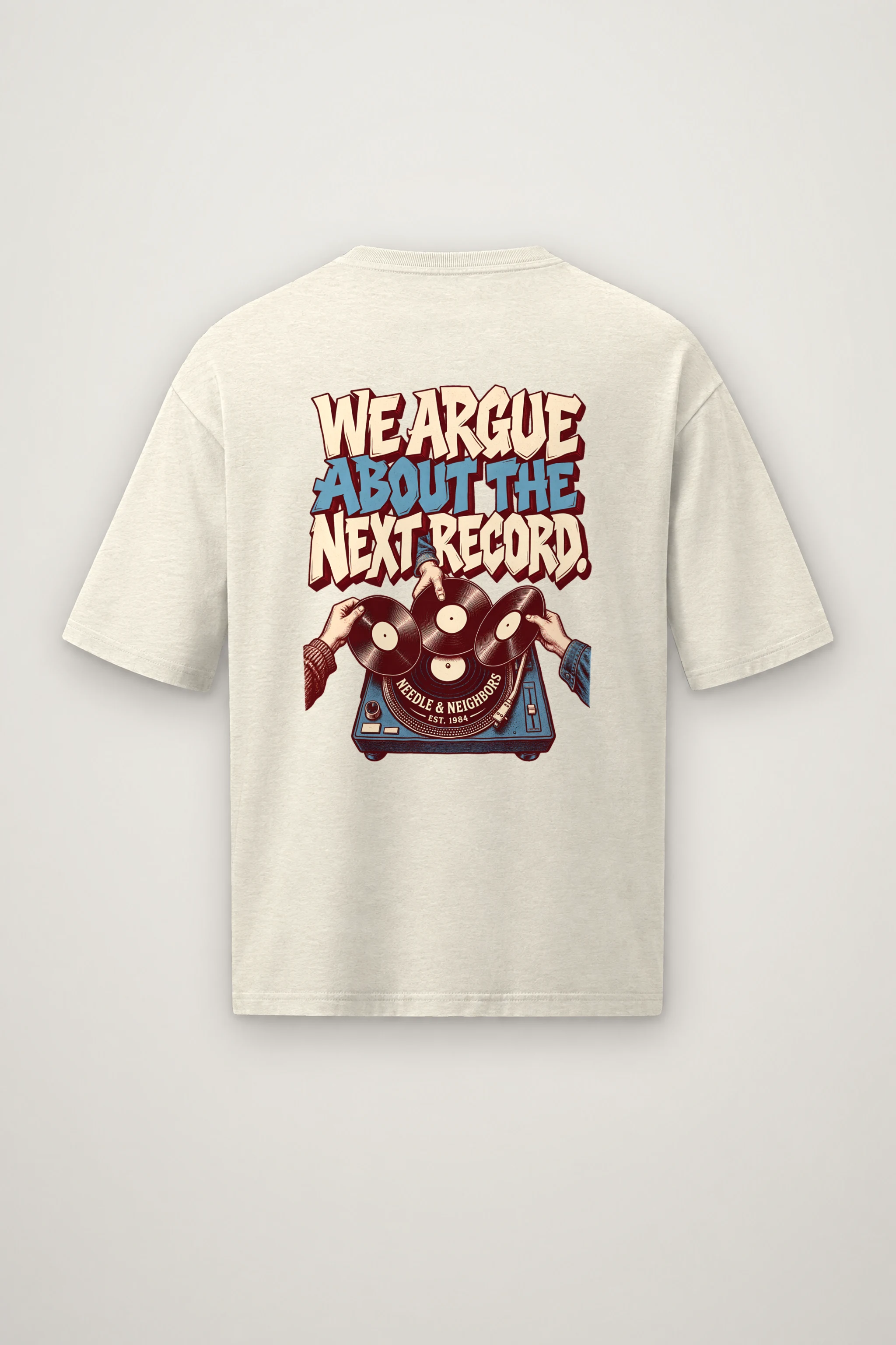 "Next Record" Men's Oversized Heavyweight Crewneck T-Shirt