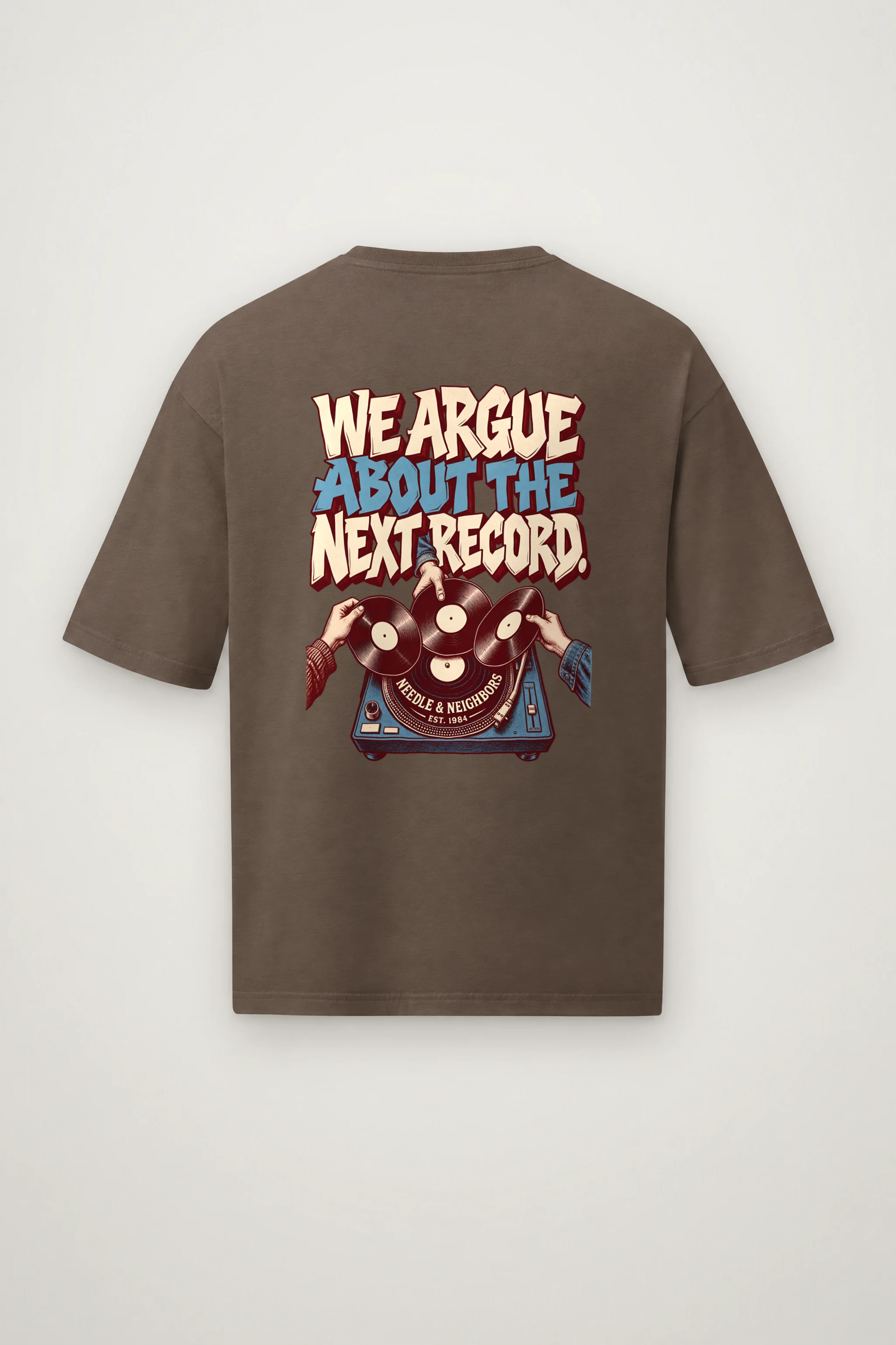 "Next Record" Men's Oversized Heavyweight Crewneck T-Shirt