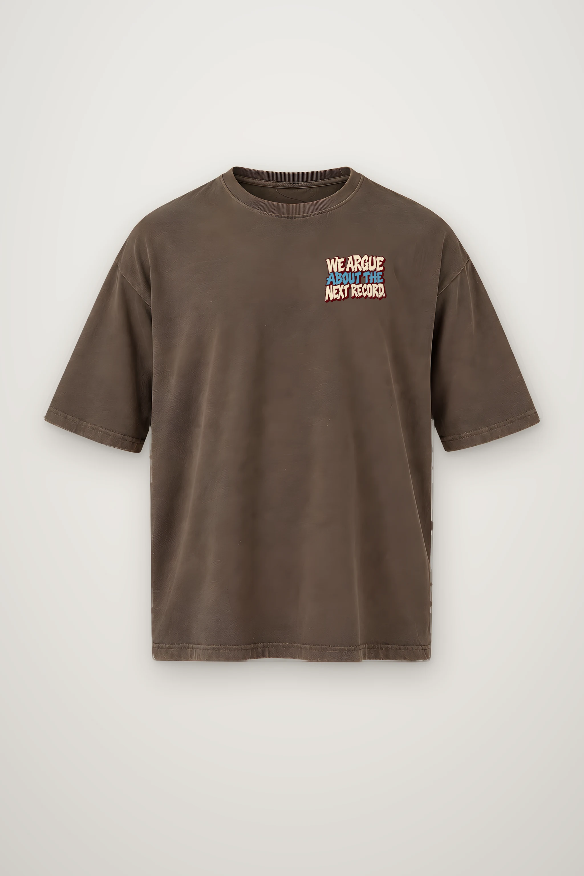 "Next Record" Men's Oversized Heavyweight Crewneck T-Shirt