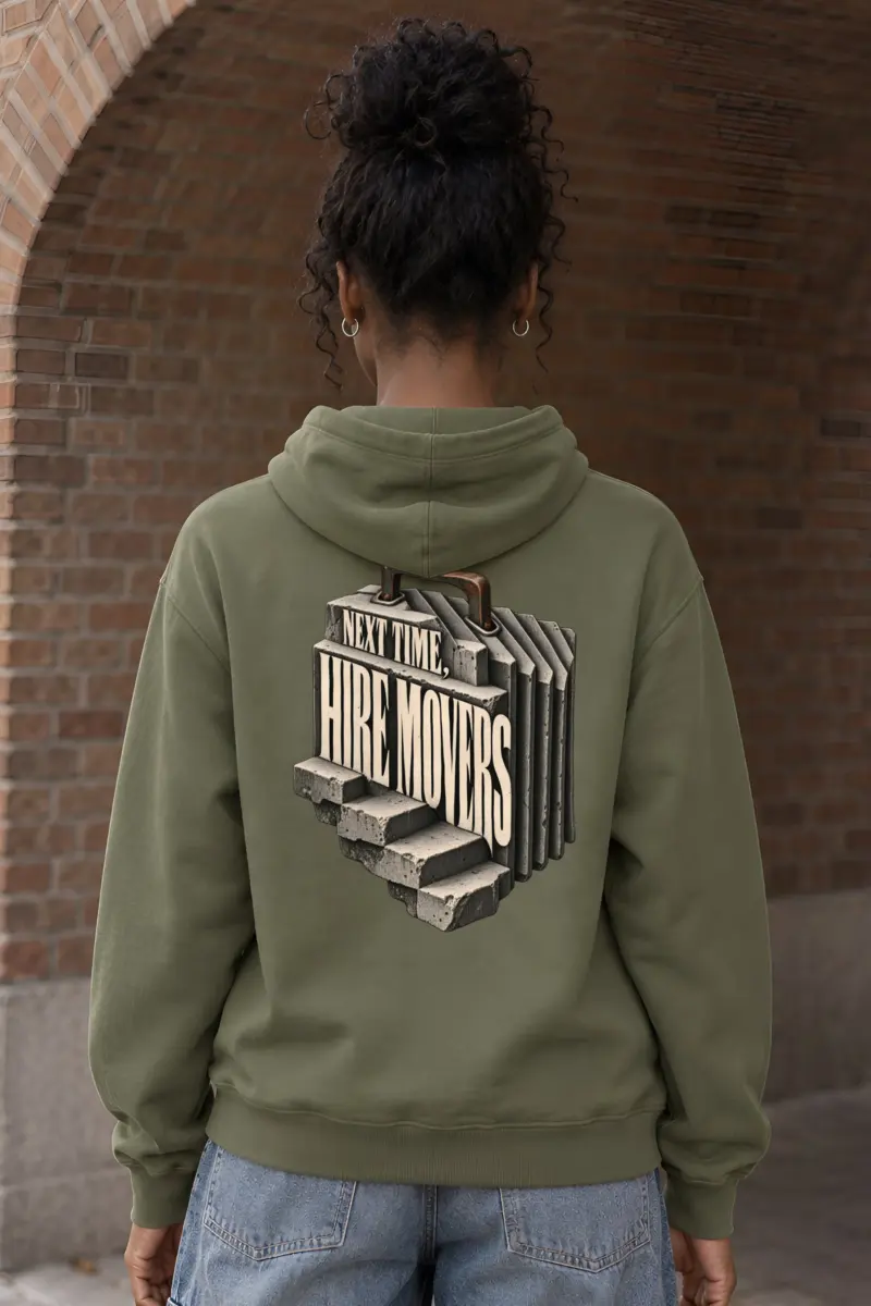 “Next Time, Hire Movers” Heavy Blend Unisex Pullover Hoodie
