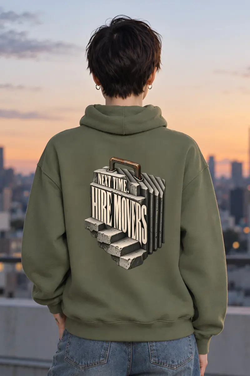 "Next Time, Hire Movers" Heavy Blend Unisex Pullover Hoodie