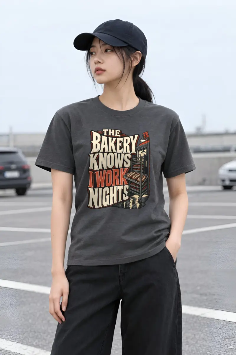 “Night Bakery Rack” Heavyweight Unisex Crewneck T-shirt