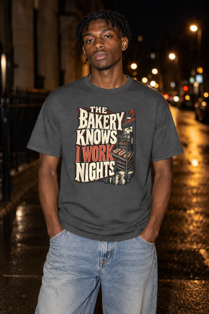 "Night Bakery Rack" Heavyweight Unisex Crewneck T-shirt