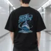 "Night Cable Transit" Men's Oversized Heavyweight Crewneck T-Shirt