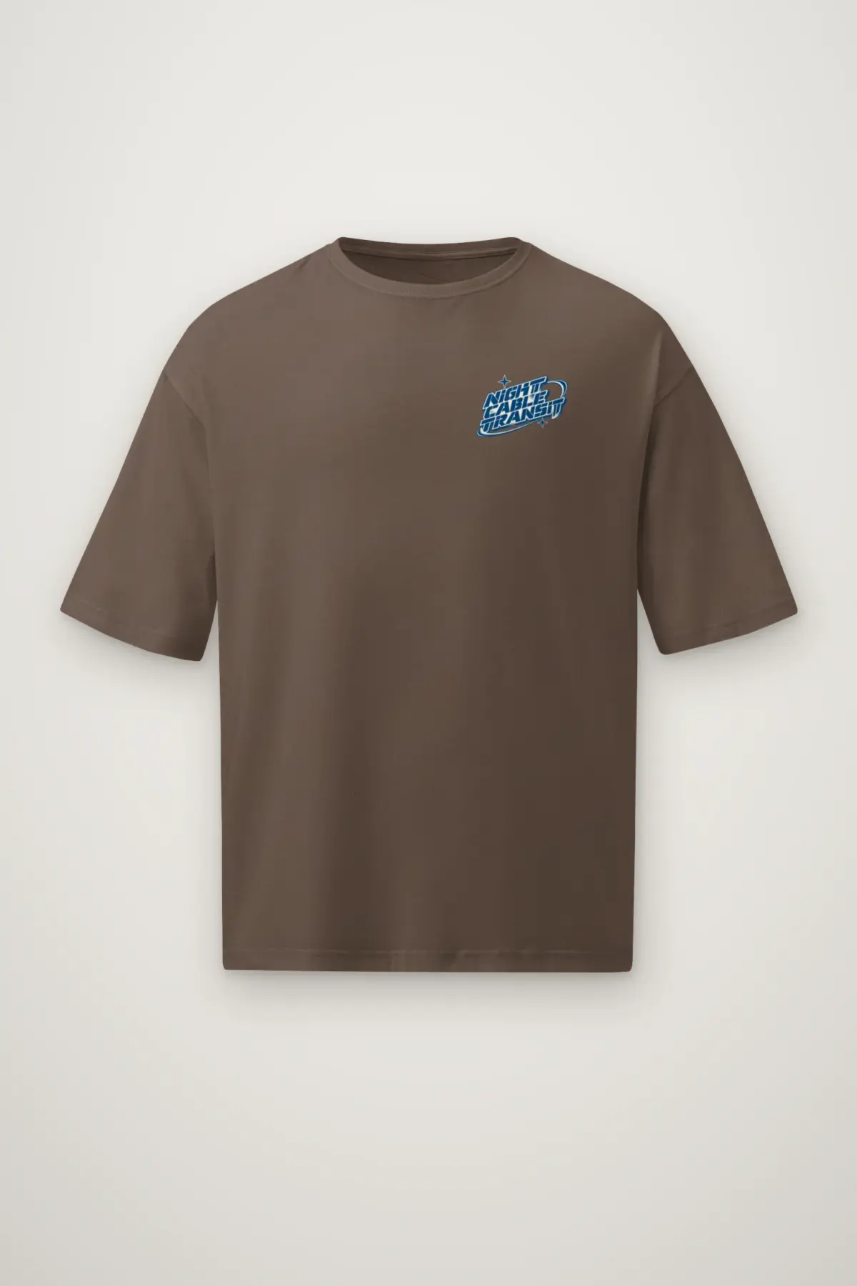 "Night Cable Transit" Men's Oversized Heavyweight Crewneck T-Shirt