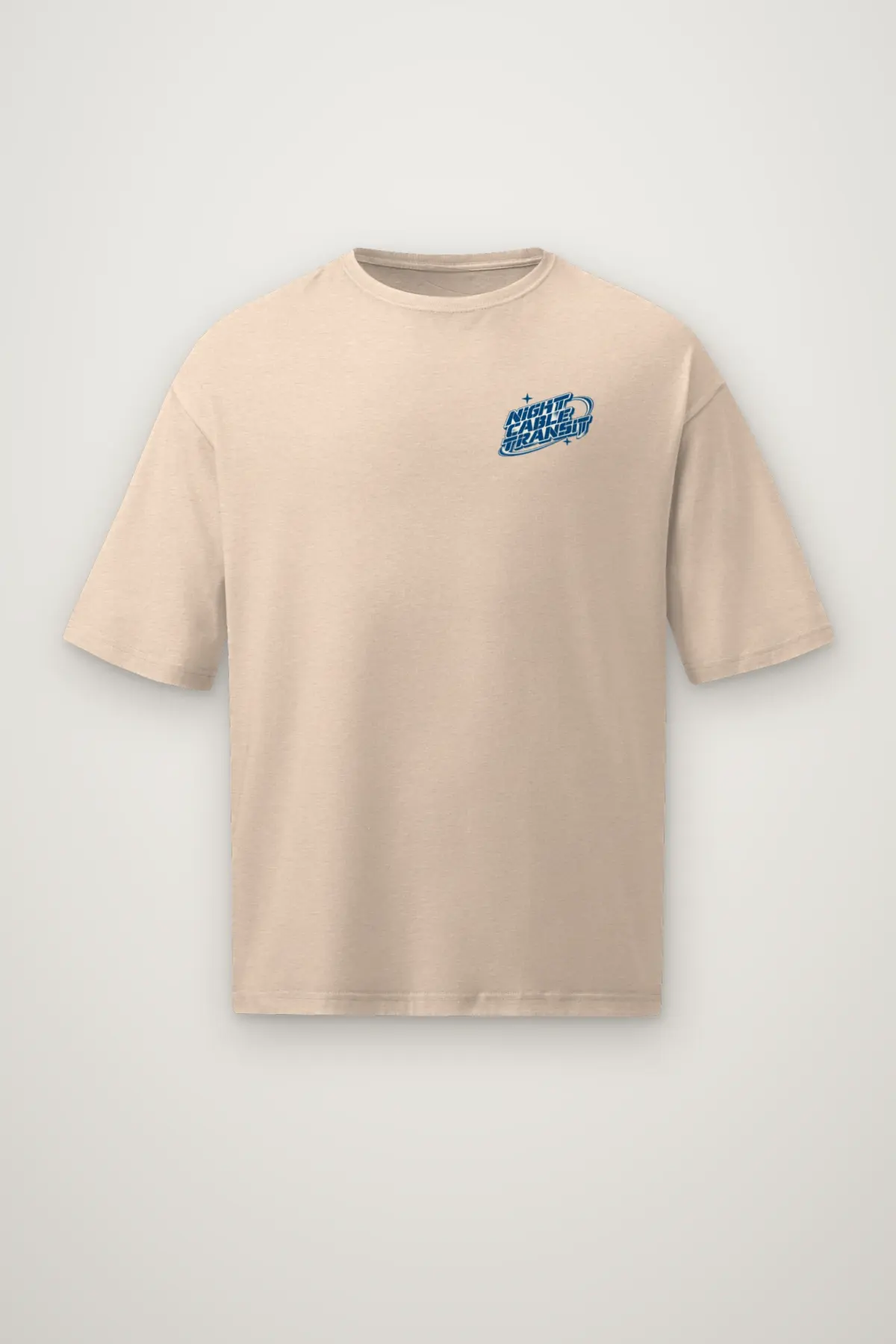 "Night Cable Transit" Men's Oversized Heavyweight Crewneck T-Shirt
