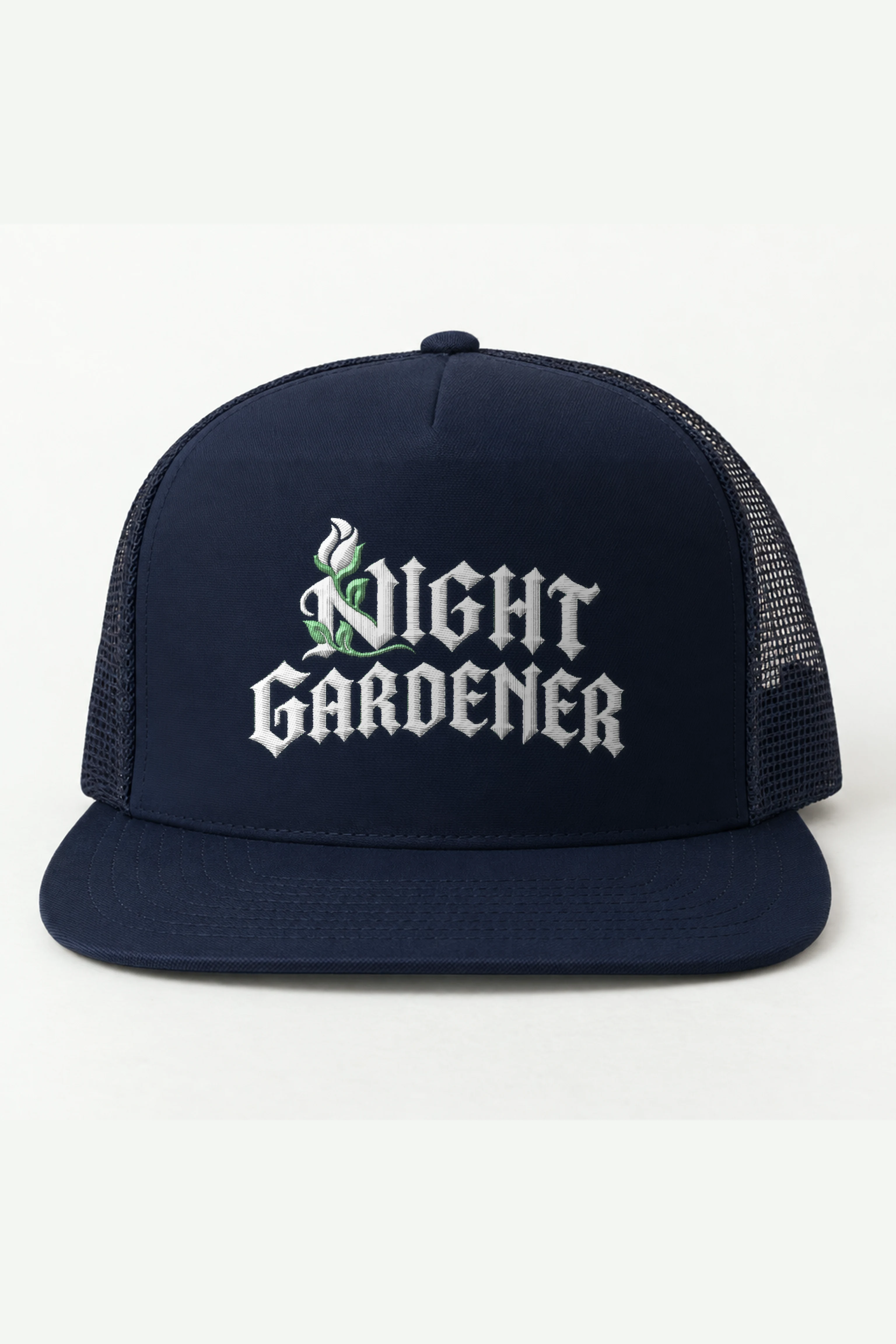"Night Gardener" 5 Panel Trucker Cap · Embroidered