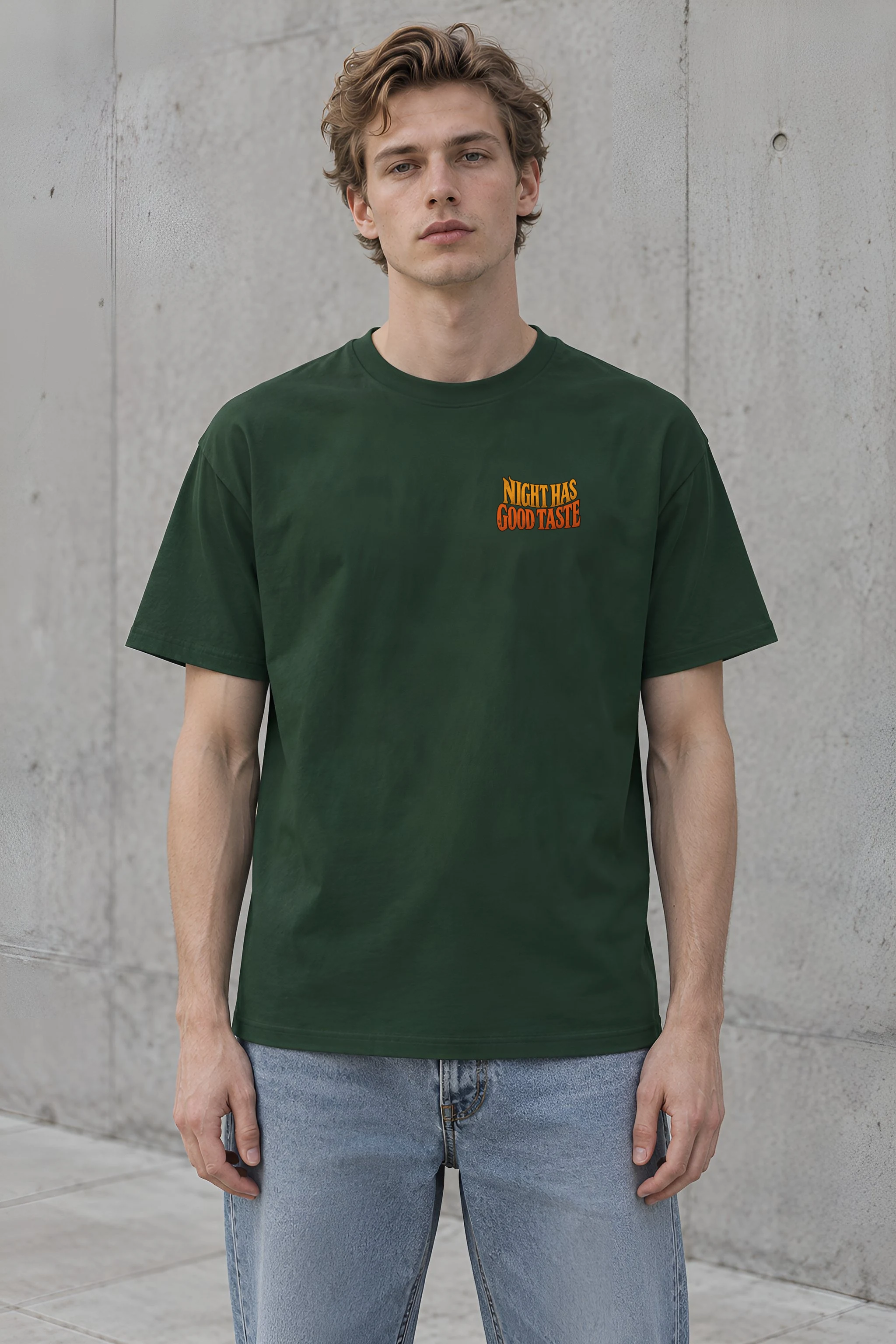 "Night Has Good Taste" Heavyweight Unisex Crewneck T-shirt