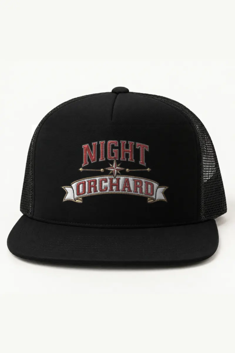 "Night Orchard" 5 Panel Trucker Cap · Embroidered