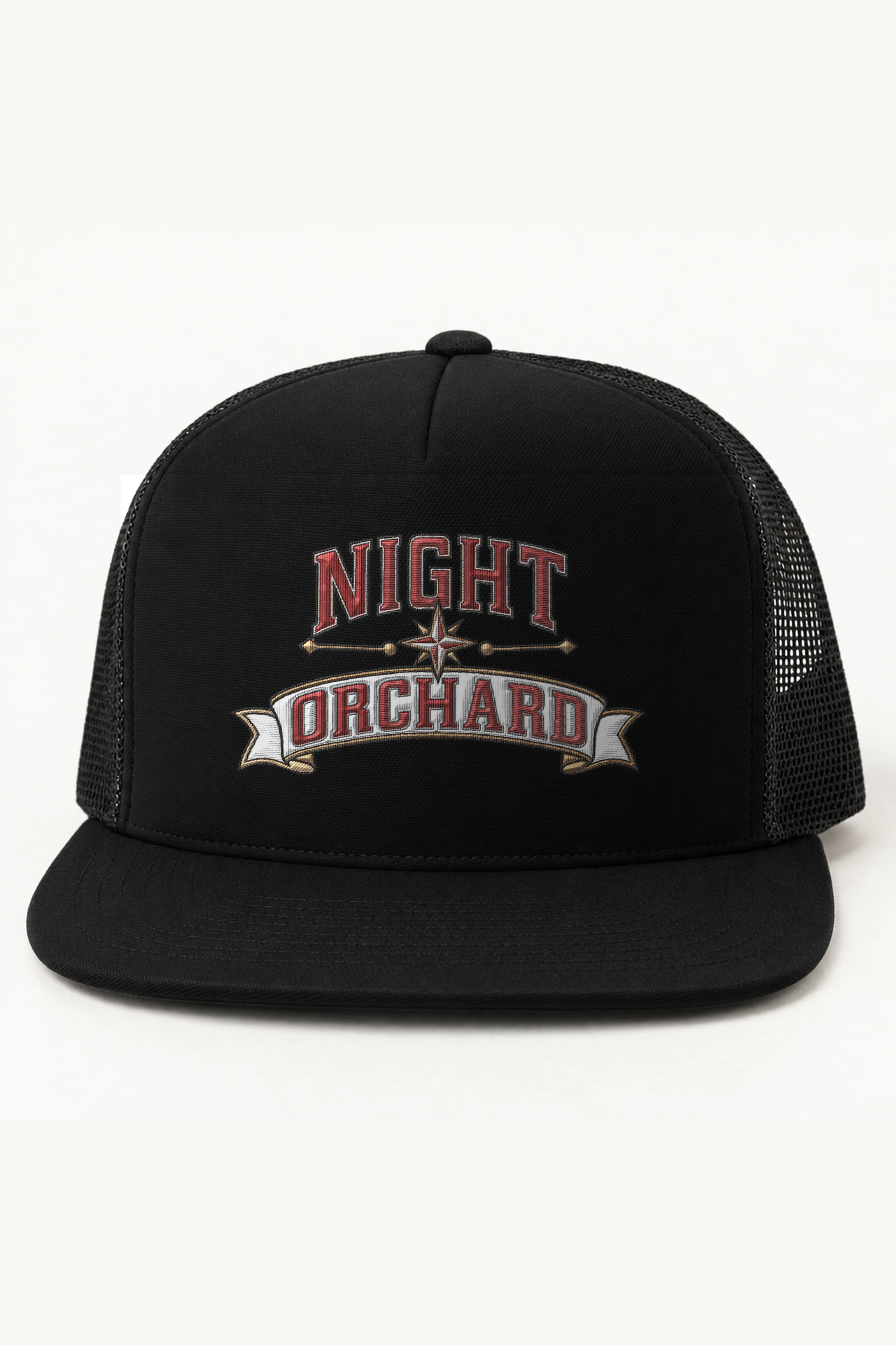 "Night Orchard" 5 Panel Trucker Cap · Embroidered