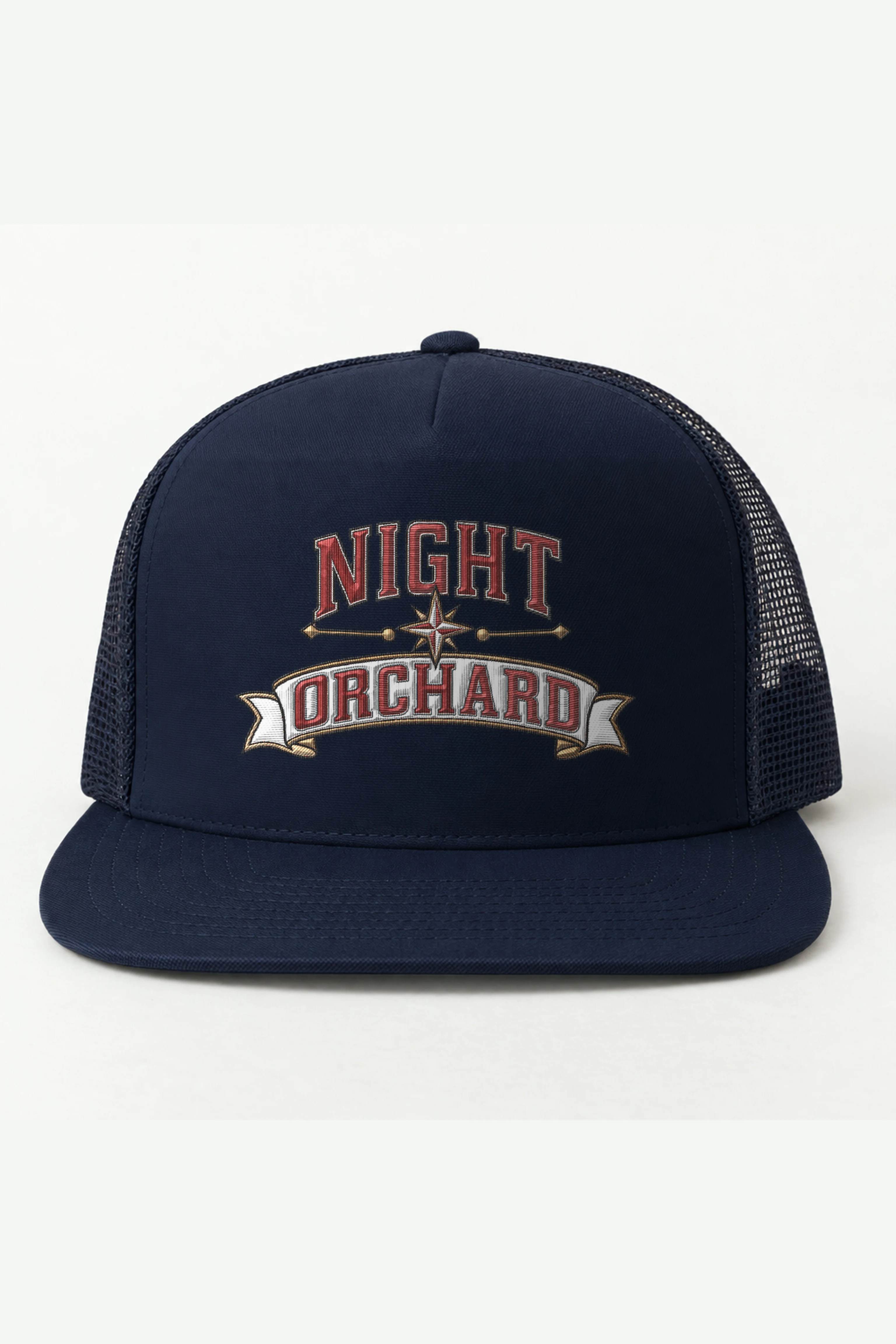 "Night Orchard" 5 Panel Trucker Cap · Embroidered