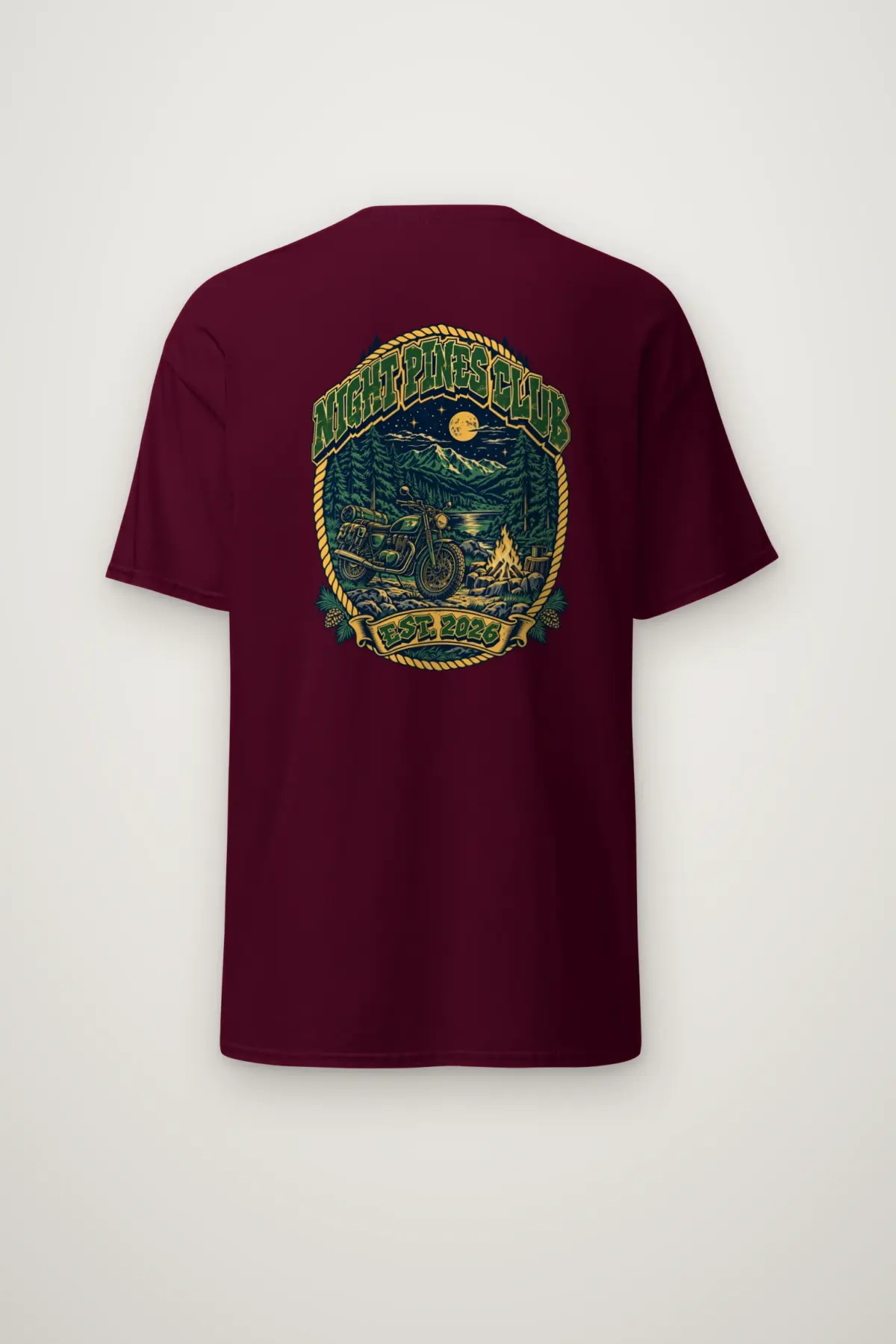 "Night Pines Club" Heavyweight Unisex Crewneck T-shirt