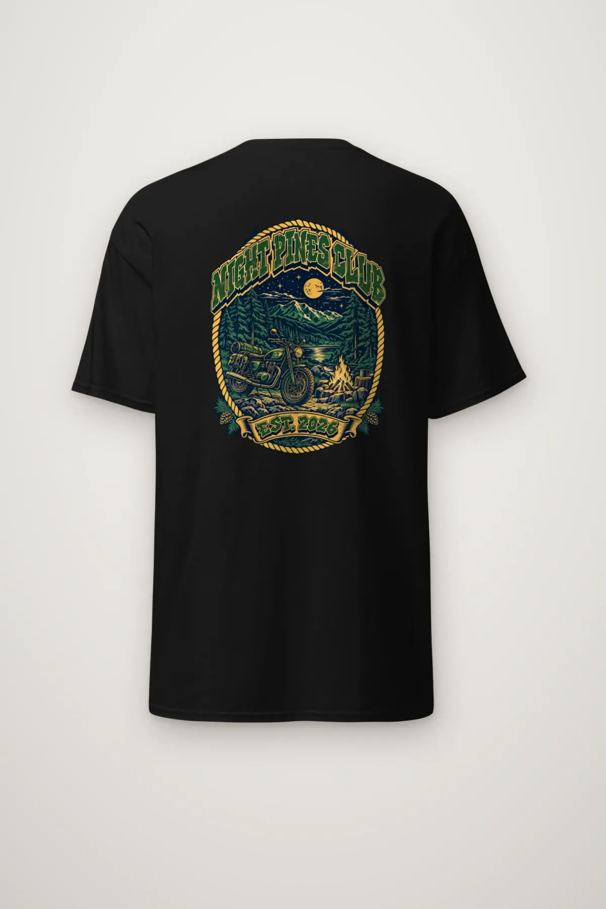 "Night Pines Club" Heavyweight Unisex Crewneck T-shirt