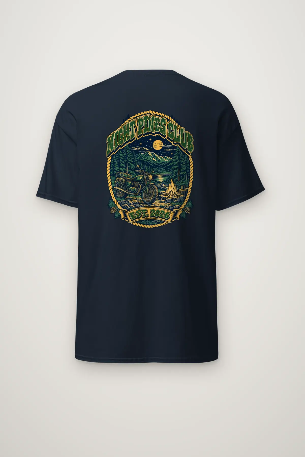"Night Pines Club" Heavyweight Unisex Crewneck T-shirt